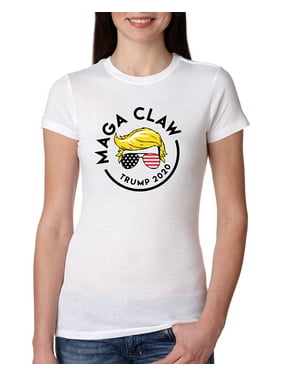 Women/'s Junior Fit Joe Trump Pence T-Shirt White Tee